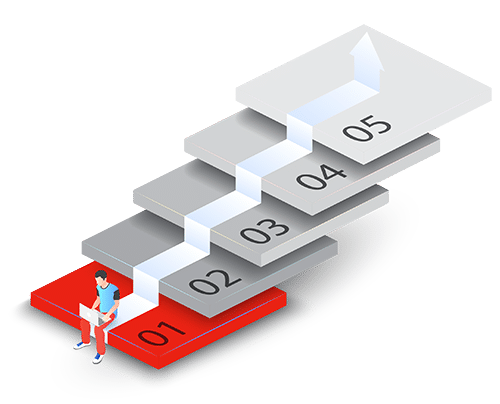 3D Modell von verschiedenen Stufen des Projektablauf