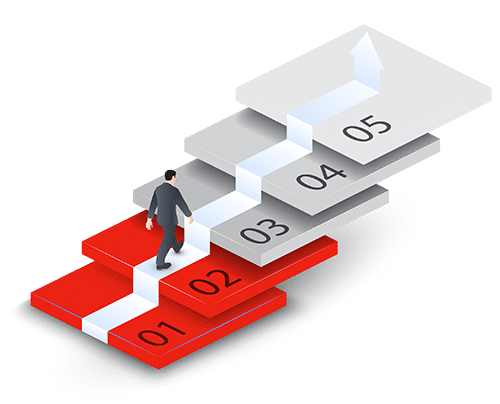 3D Modell von verschiedenen Stufen des Projektablauf