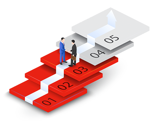 3D Modell von verschiedenen Stufen des Projektablauf